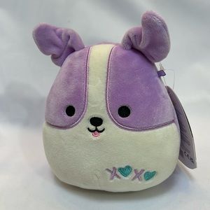 Kellytoy Squishmallows Rheya The Purple XOXOX Corgi Dog 5"   NWT
